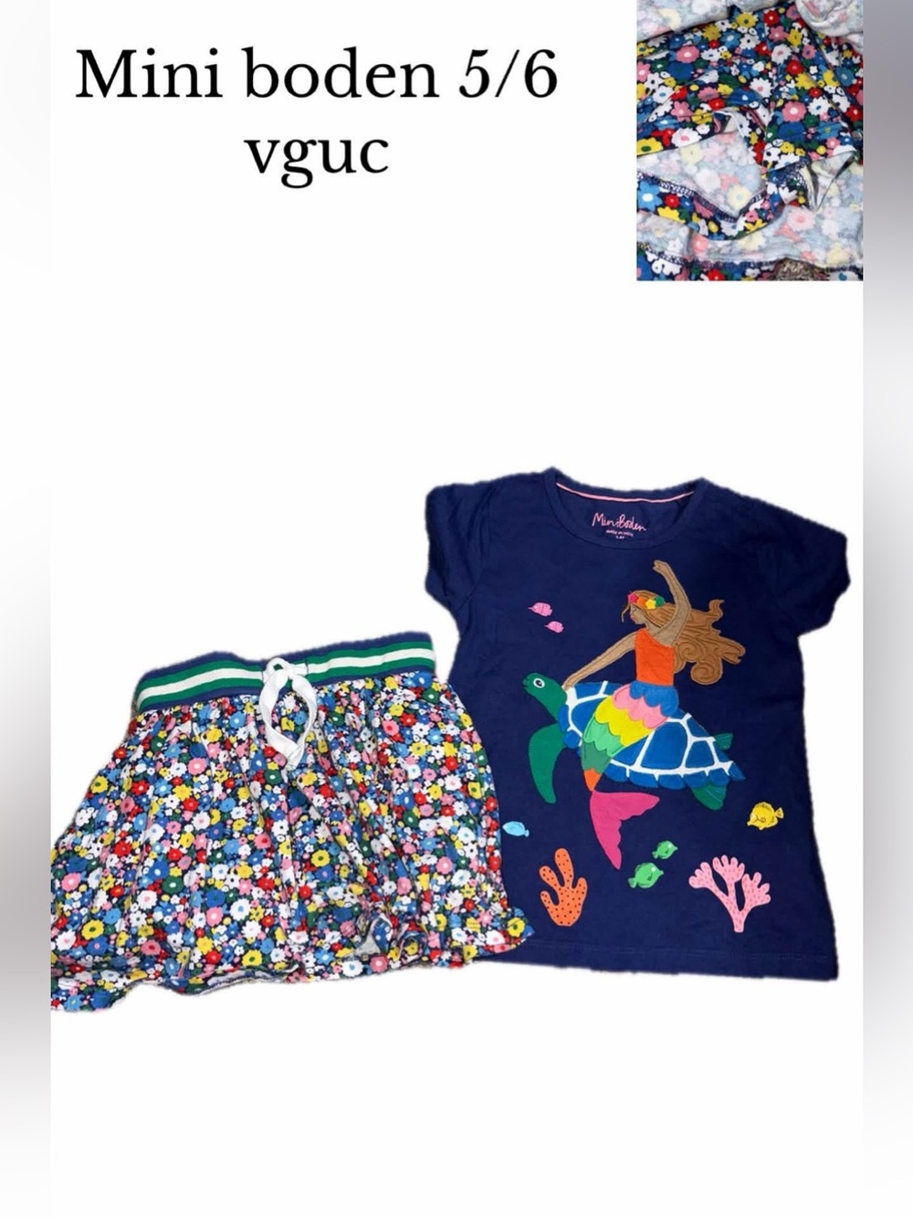 Mini boden floral skort and shirt bundle 5/6